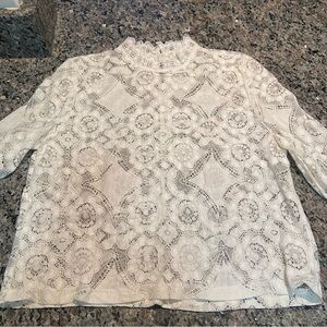 Elegant White Lace Top size XL